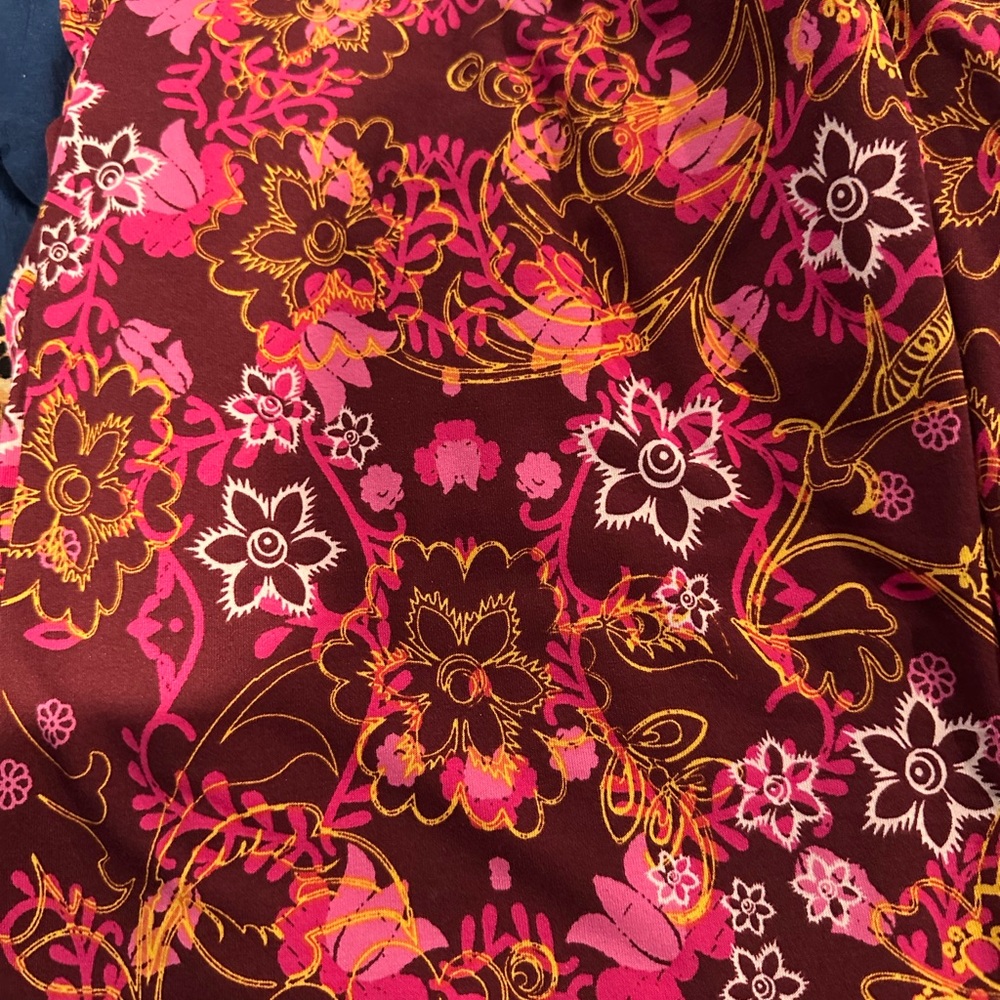 LuLaRoe Floral Dress - Pink, Yellow, Brown